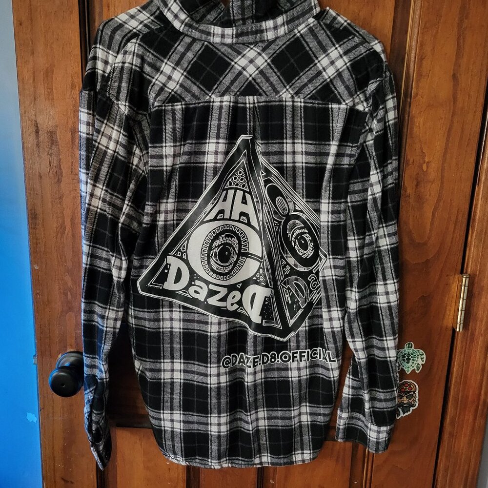 Button down Plaid Shirt w/ Design